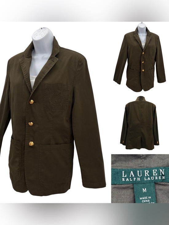 Lauren Ralph Lauren Jackets & Blazers - Lauren Ralph Lauren Olive Green 100% Cotton Blazer Jacket Sz.M